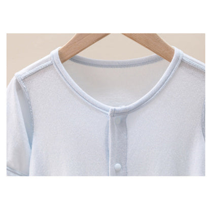 Summer Arrival Baby Short Sleeves Solid Color Single Breasted Rompers Bodysuits