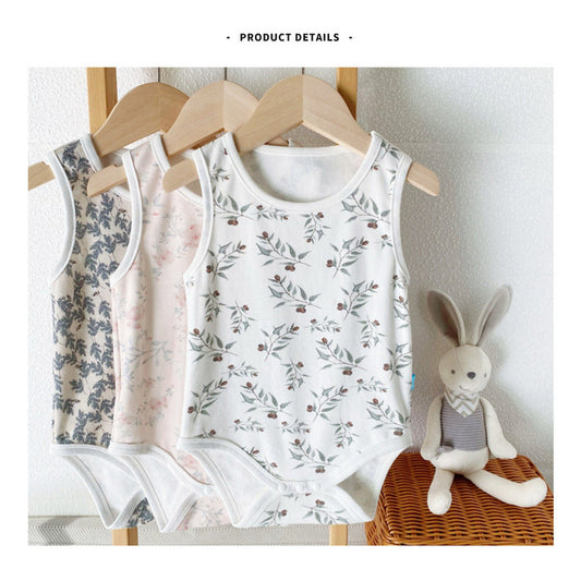 MyKids-USA® Baby Sleeveless Floral Pattern Bodysuits