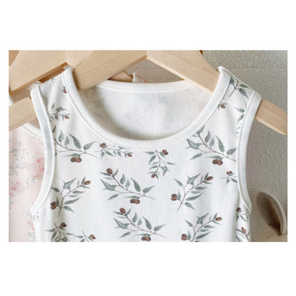 Summer Arrival Baby Sleeveless Floral Pattern Bodysuits