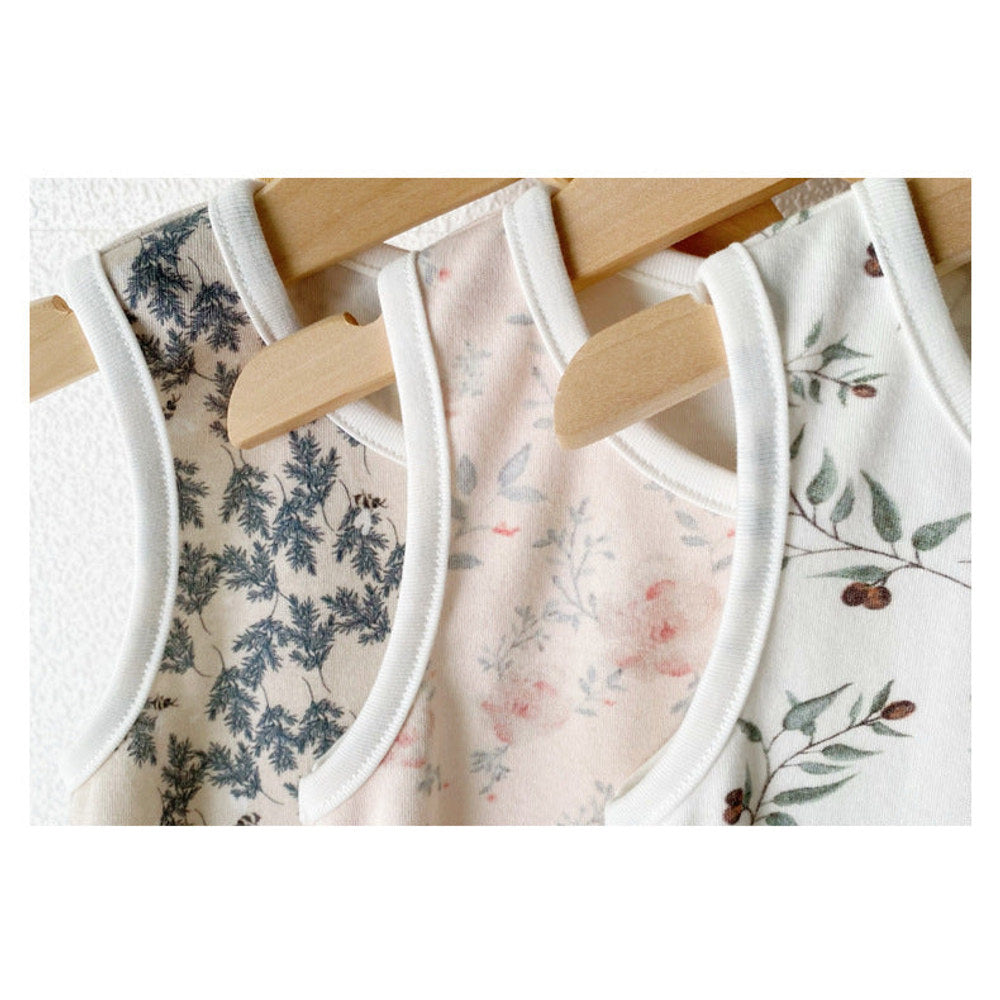 Summer Arrival Baby Sleeveless Floral Pattern Bodysuits