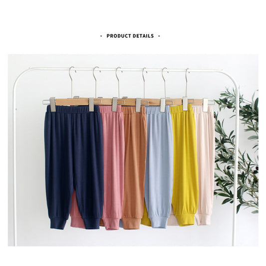 MyKids-USA® Baby Kids Boys and Girls Casual Solid Color Viscose Pants