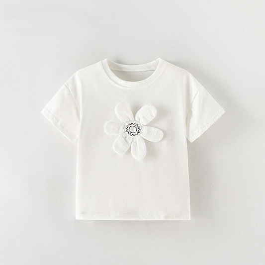 MyKids-USA® Girls’ Flowers Pattern T-shirt in European and American Style