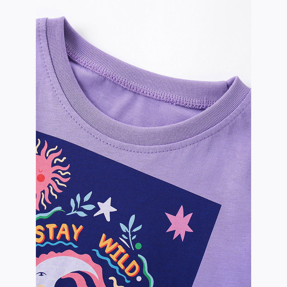 Summer Girls’ Cartoon Pattern T-shirt in European and American Style