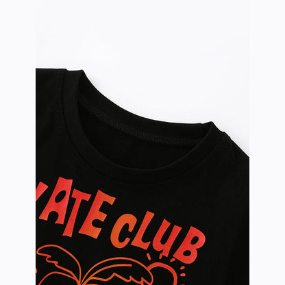 Summer Boys’ Letters Pattern T-shirt in European and American Style