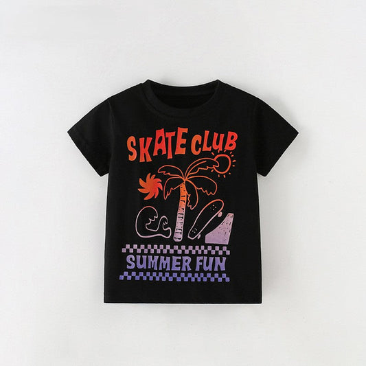 MyKids-USA® Boys’ Letters Pattern T-shirt in European and American Style