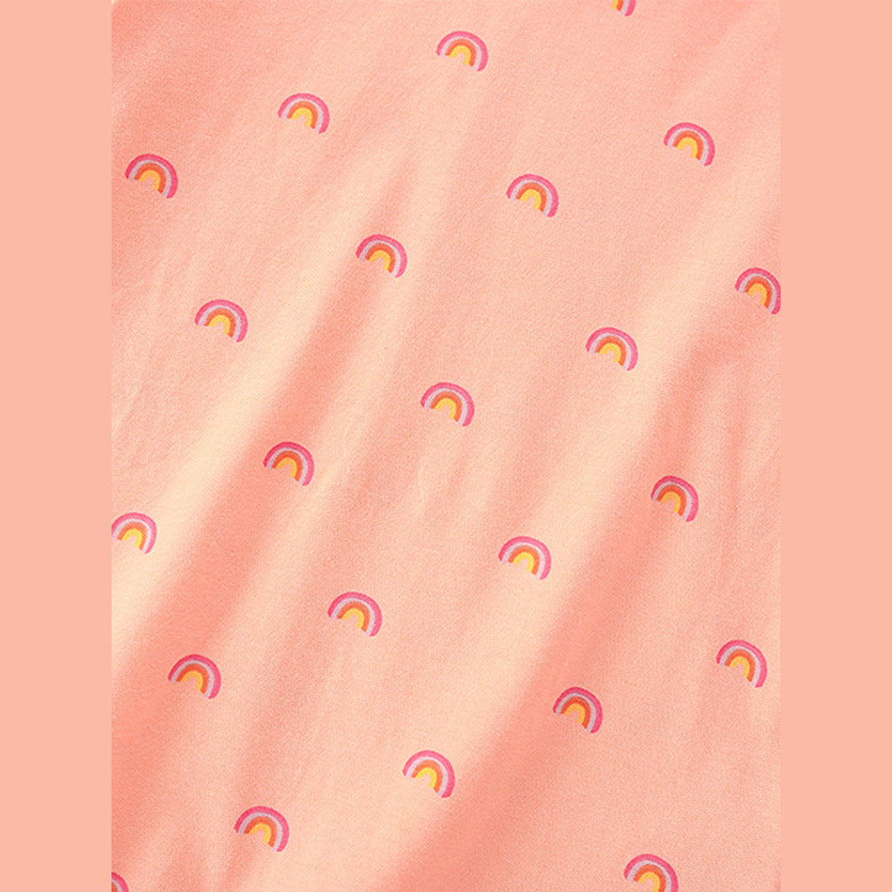 Summer Girls’ Rainbow Pattern T-shirt in European and American Style