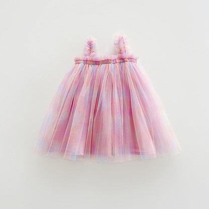 MyKids-USA® Summer Baby Kids Girls Sleeveless Gradient Tulle Strap Dress