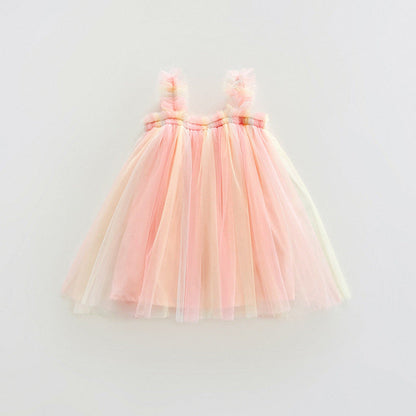 MyKids-USA® Summer Baby Kids Girls Sleeveless Gradient Tulle Strap Dress