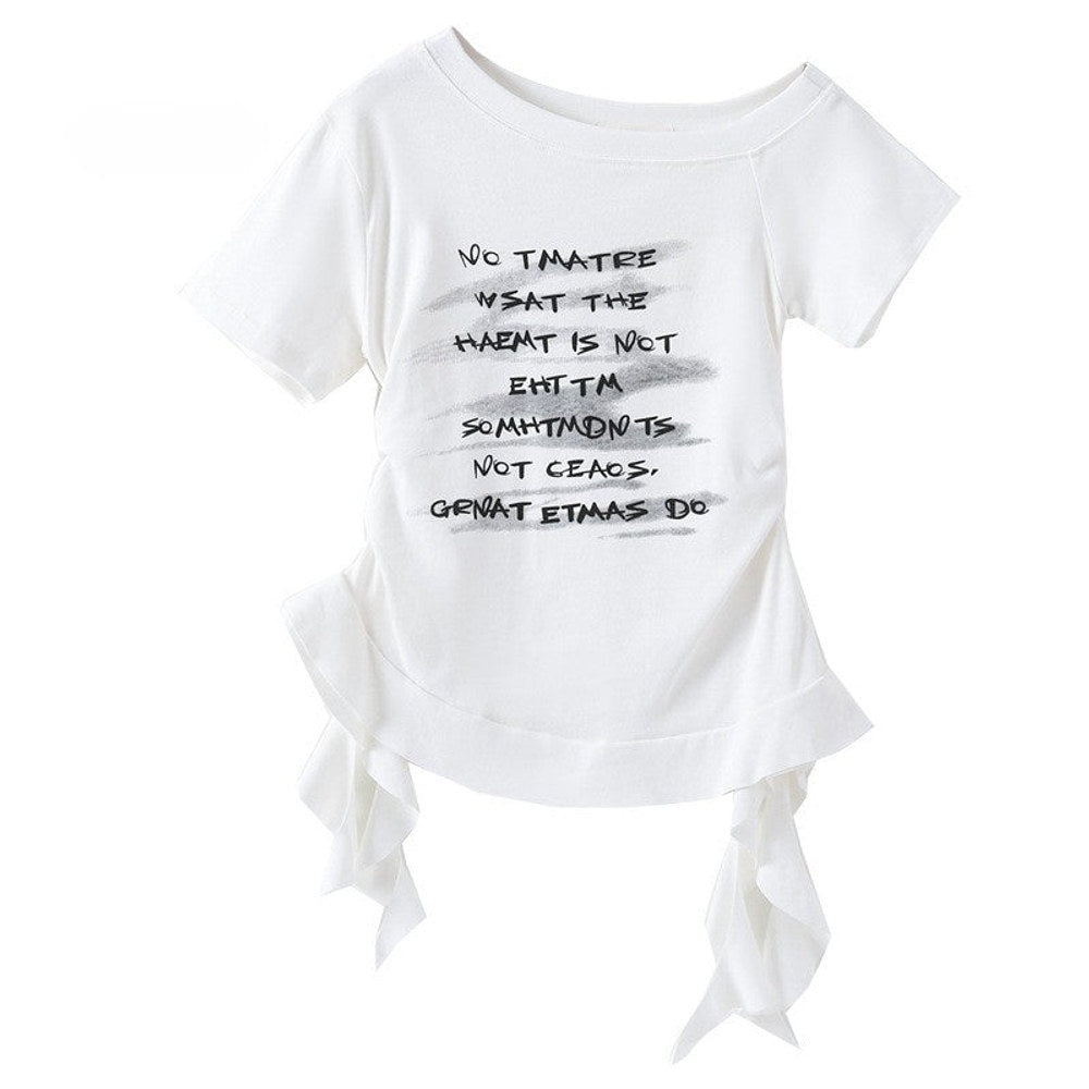 MyKids-USA® Summer Girls’ Letters Pattern Casual T-shirt in European and American Style