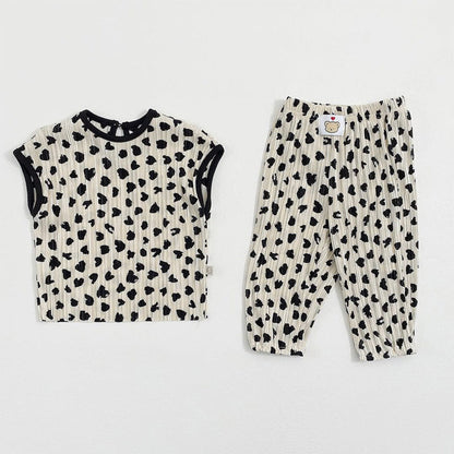 MyKids-USA® Arrival Summer Baby Kids Girls Sleeveless Hearts Pattern Vest and Pants Clothing Set