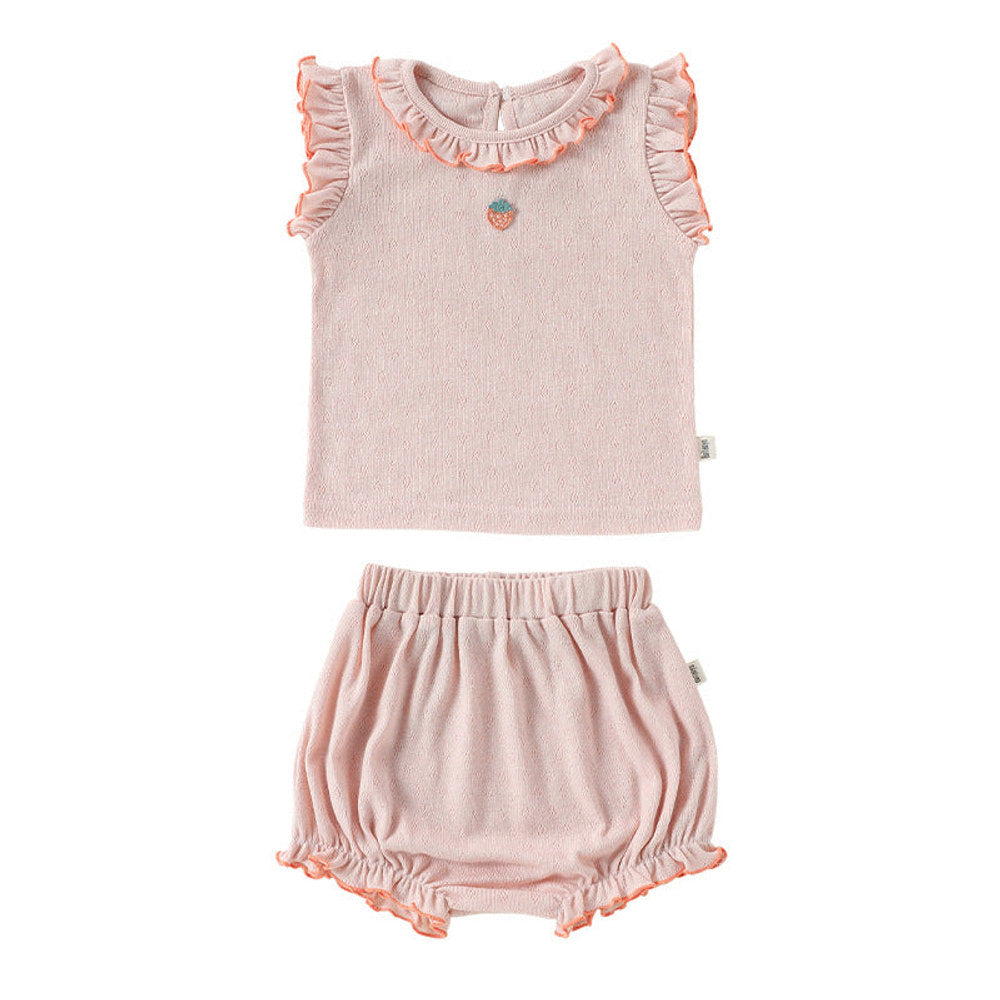 MyKids-USA® Arrival Summer Baby Kids Girls Sleeveless Fruits Pattern Vest and Shorts Clothing Set