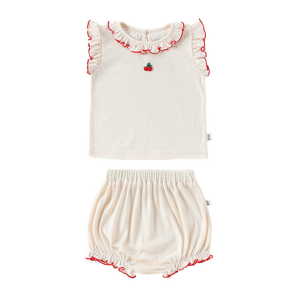 MyKids-USA® Arrival Summer Baby Kids Girls Sleeveless Fruits Pattern Vest and Shorts Clothing Set