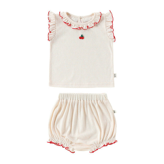 MyKids-USA® Baby Kids Girls Sleeveless Fruits Pattern Vest and Shorts Clothing Set