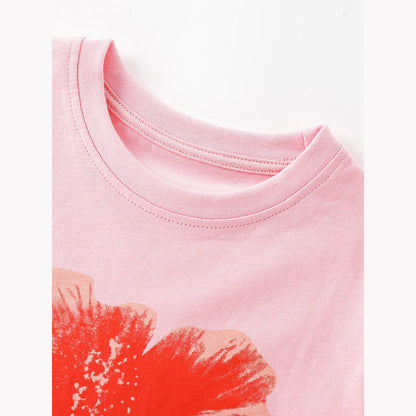 MyKids-USA® Arrival Summer Baby Kids Girls Short Sleeves Flowers Pattern T-shirt and Shorts Clothing Set