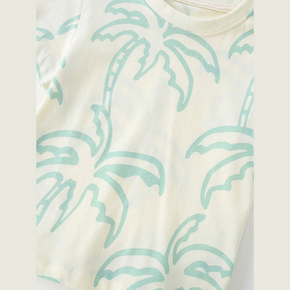 MyKids-USA® Arrival Summer Baby Kids Boys Short Sleeves Palm Tree Pattern T-shirt and Shorts Clothing Set