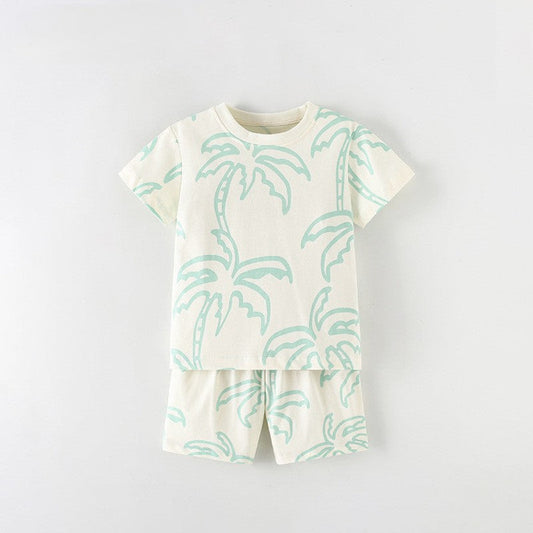 MyKids-USA® Baby Kids Boys Short Sleeves Palm Tree Pattern T-shirt and Shorts Clothing Set