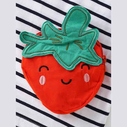 MyKids-USA® Summer Girls’ Fruits and Striped Pattern T-shirt