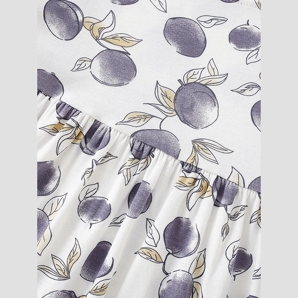 MyKids-USA® Summer Baby Kids Girls Short Sleeves Fruits Pattern Dress