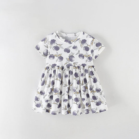 MyKids-USA® Baby Kids Girls Short Sleeves Fruits Pattern Dress