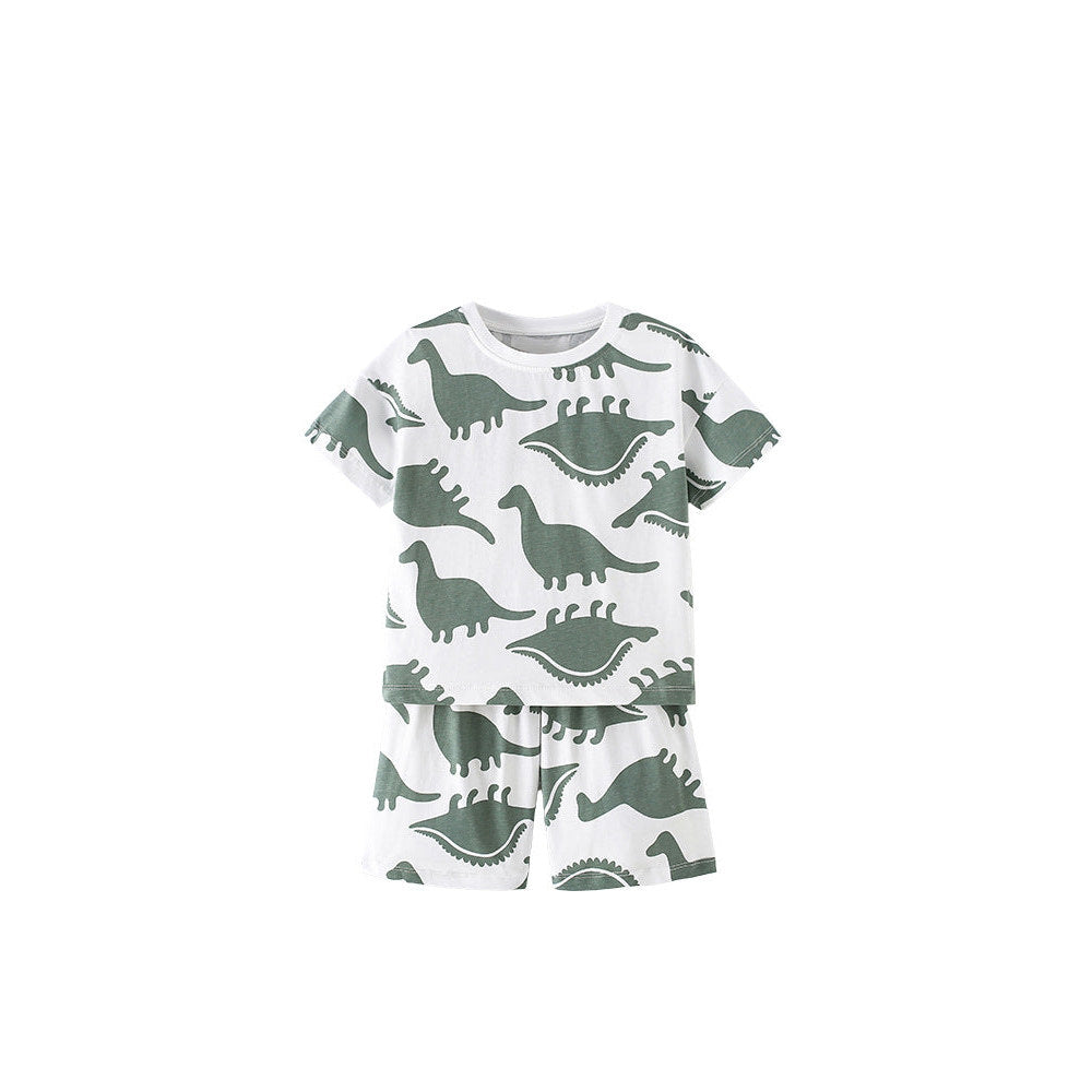 MyKids-USA® Arrival Summer Baby Kids Boys Short Sleeves Cartoon Pattern T-shirt and Shorts Clothing Set