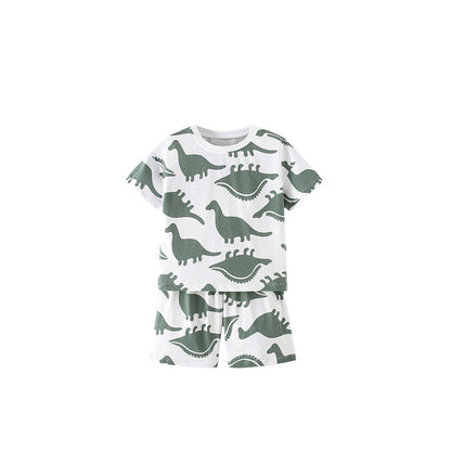 MyKids-USA® Arrival Summer Baby Kids Boys Short Sleeves Cartoon Pattern T-shirt and Shorts Clothing Set