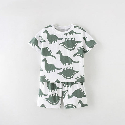 MyKids-USA® Baby Kids Boys Short Sleeves Cartoon Pattern T-shirt and Shorts Clothing Set