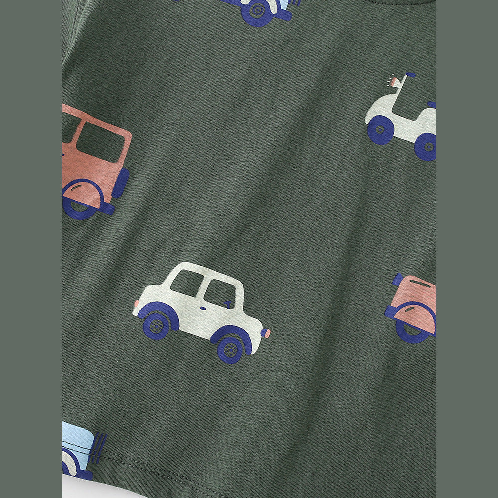 MyKids-USA® Arrival Summer Baby Kids Boys Short Sleeves Cartoon Pattern T-shirt and Shorts Clothing Set
