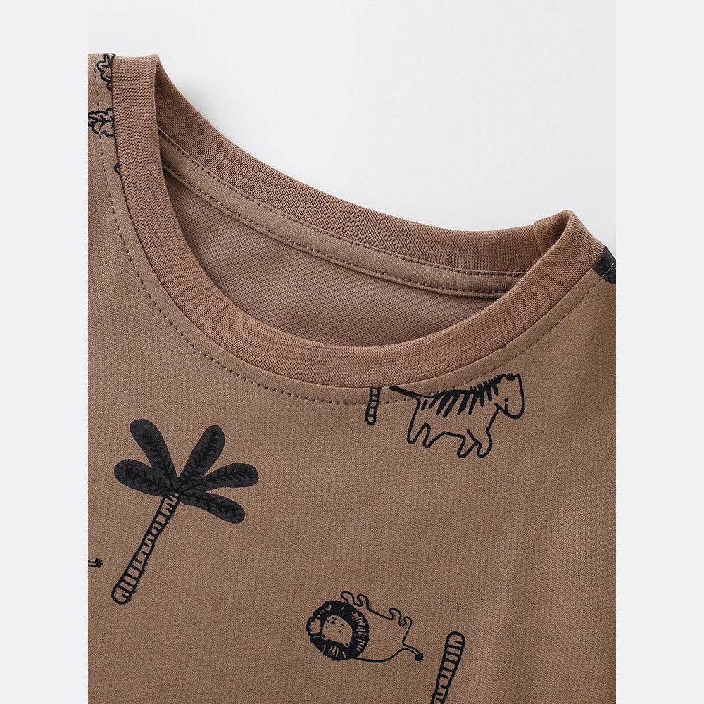 MyKids-USA® Arrival Summer Baby Kids Boys Short Sleeves Palm Tree Pattern T-shirt and Shorts Clothing Set