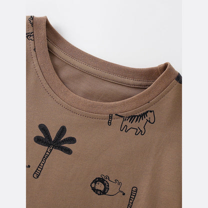MyKids-USA® Arrival Summer Baby Kids Boys Short Sleeves Palm Tree Pattern T-shirt and Shorts Clothing Set