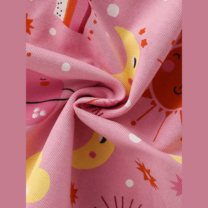 MyKids-USA® Summer Baby Kids Girls Short Sleeves Cartoon Pattern Dress