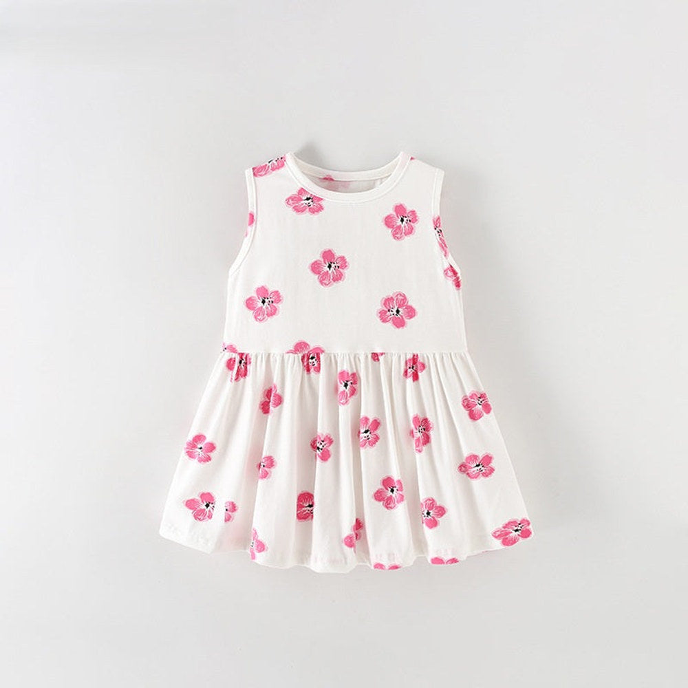 MyKids-USA® Summer Baby Kids Girls Sleeveless Floral Pattern Dress