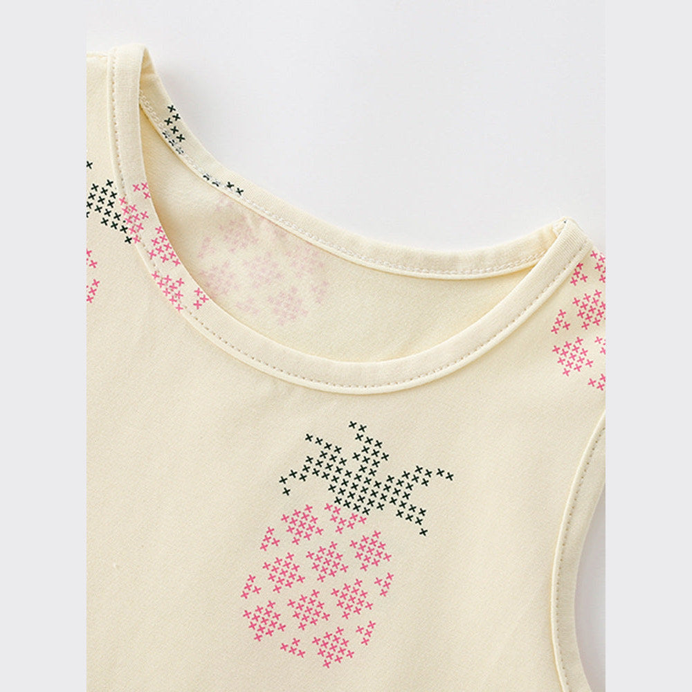 MyKids-USA® Summer Baby Kids Girls Sleeveless Fruits Pattern Dress