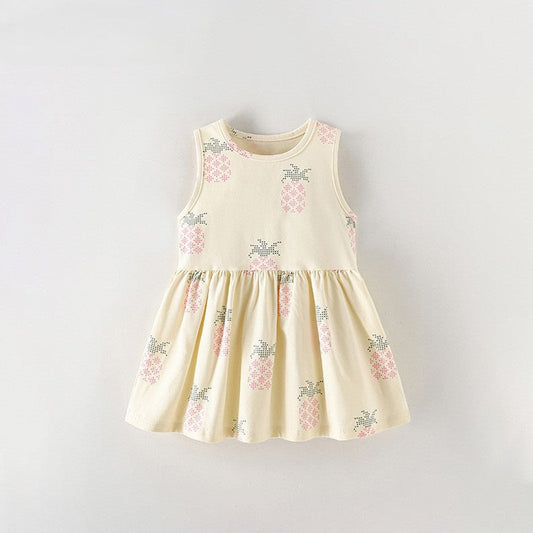 MyKids-USA® Baby Kids Girls Sleeveless Fruits Pattern Dress