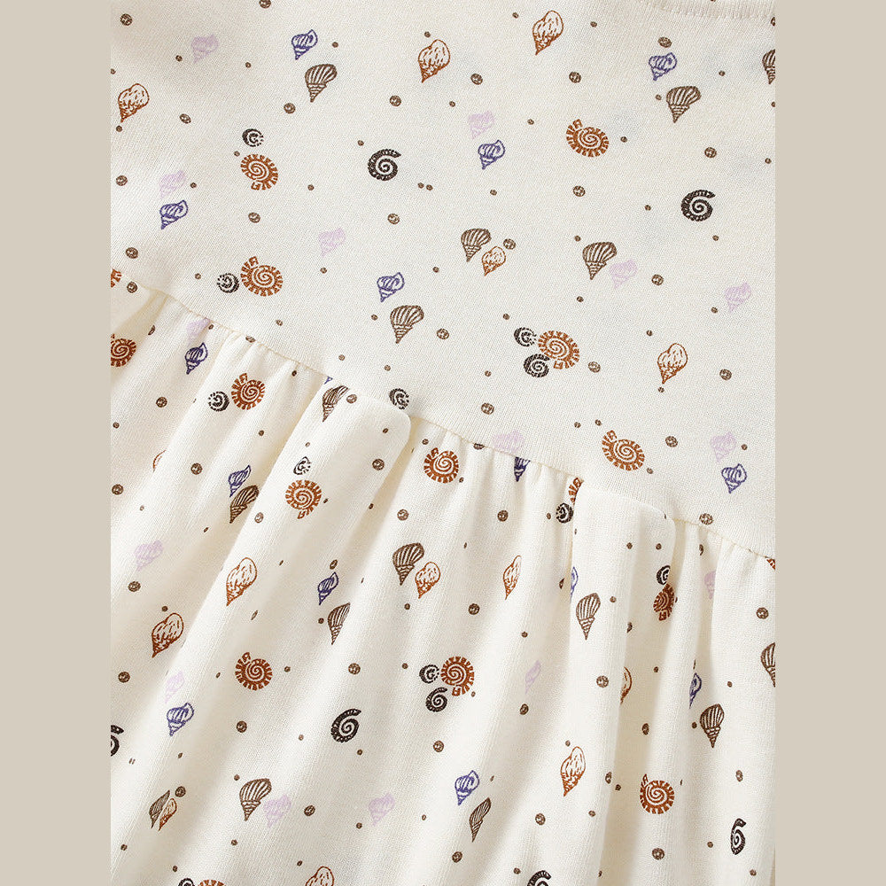 MyKids-USA® Summer Baby Kids Girls Short Sleeves Shells Pattern Dress