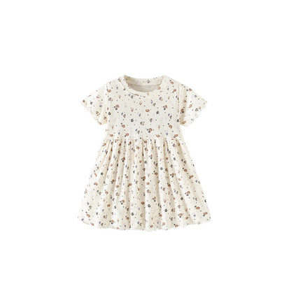 MyKids-USA® Summer Baby Kids Girls Short Sleeves Shells Pattern Dress