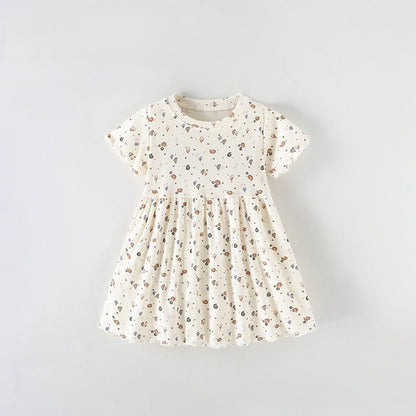 MyKids-USA® Summer Baby Kids Girls Short Sleeves Shells Pattern Dress
