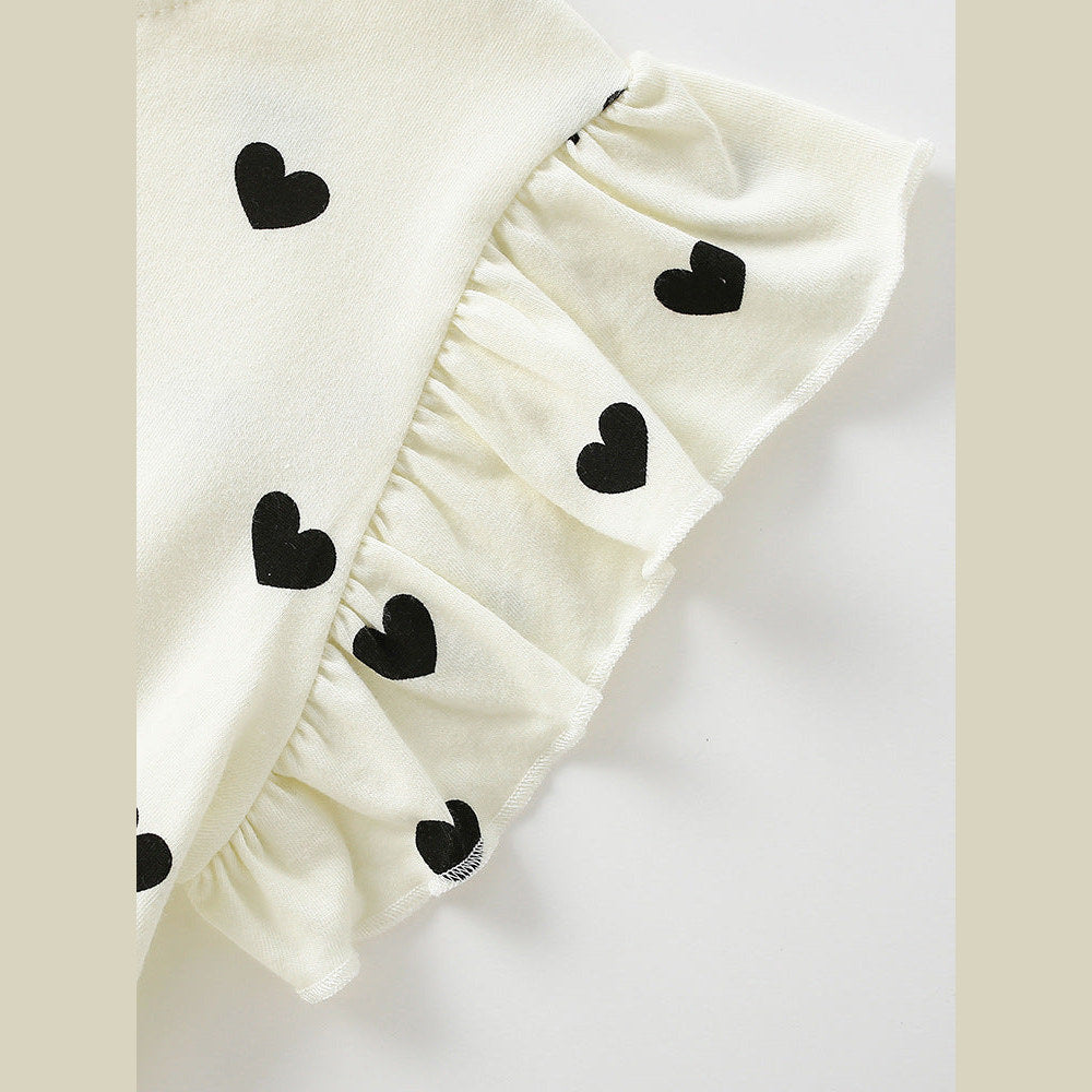 MyKids-USA® Summer Baby Kids Girls Fly Sleeves Hearts Pattern Dress