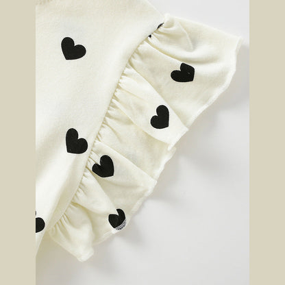 MyKids-USA® Summer Baby Kids Girls Fly Sleeves Hearts Pattern Dress