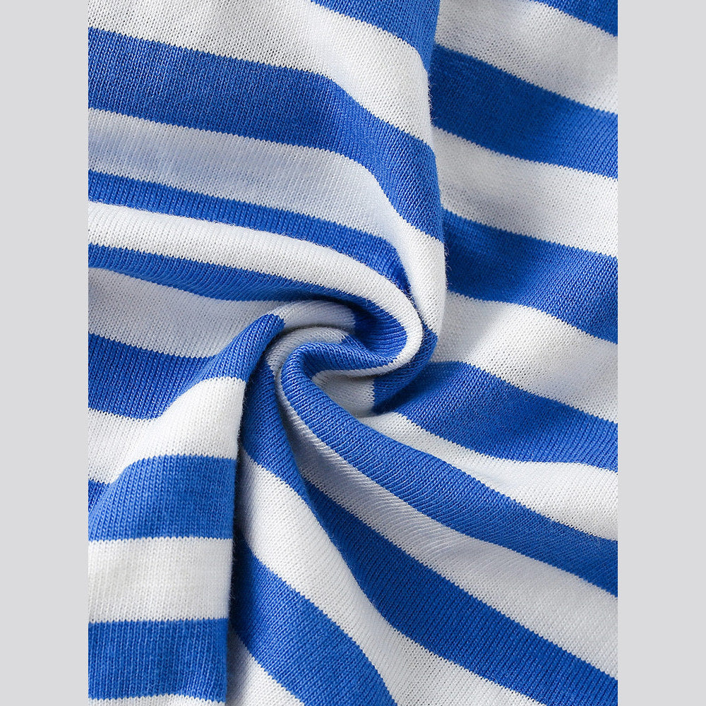 MyKids-USA® Summer Boys’ Cartoon Pattern Striped T-shirt in European and American Style