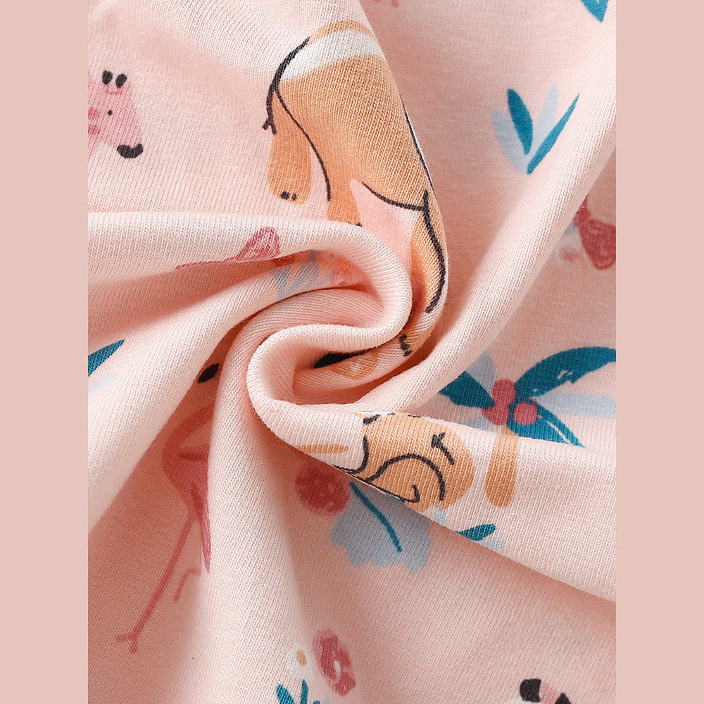 MyKids-USA® Summer Baby Kids Girls Short Sleeves Animals Cartoon Pattern Dress