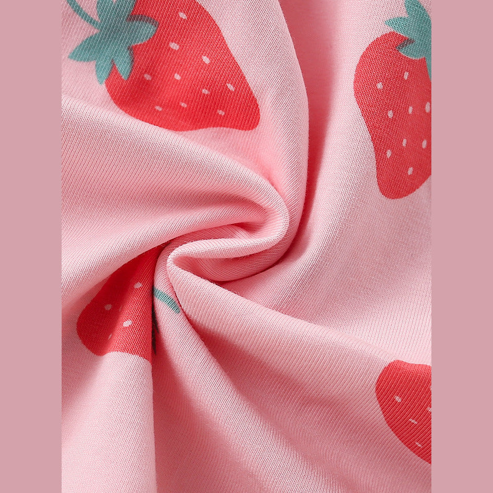MyKids-USA® Summer Baby Kids Girls Short Sleeves Strawberry Pattern Dress