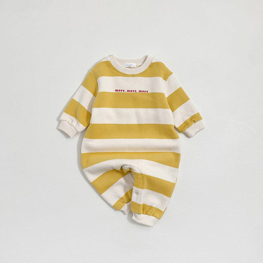 MyKids-USA® Baby Unisex Long Sleeves Striped Pattern Thick Rompers
