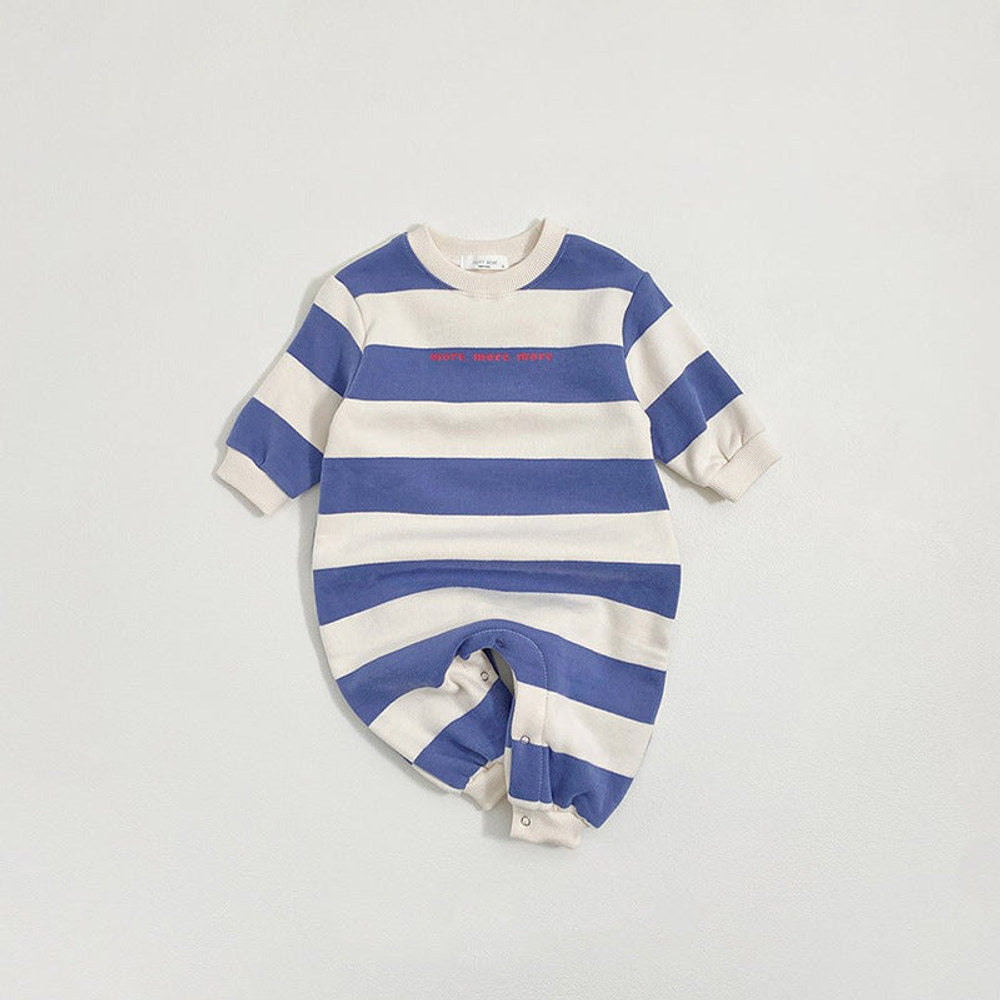 MyKids-USA® Winter and Autumn Arrival Baby Unisex Long Sleeves Striped Pattern Thick Rompers
