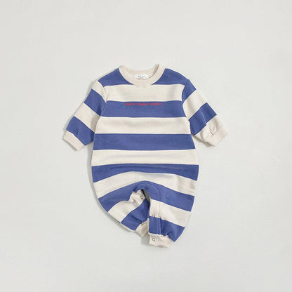 MyKids-USA® Winter and Autumn Arrival Baby Unisex Long Sleeves Striped Pattern Thick Rompers