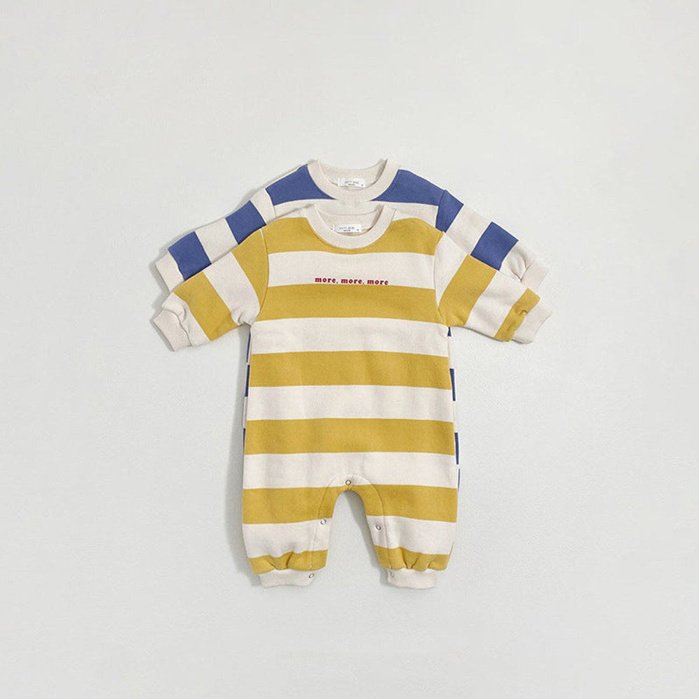 MyKids-USA® Winter and Autumn Arrival Baby Unisex Long Sleeves Striped Pattern Thick Rompers