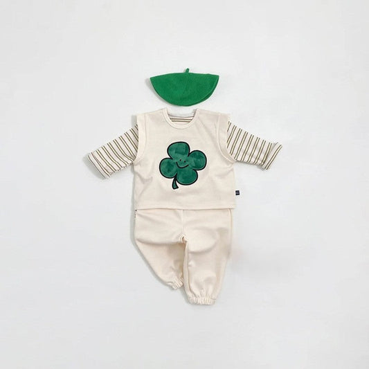 MyKids-USA® Baby Kids Long Sleeves Top, Cartoon Vest and Pants Clothing Set