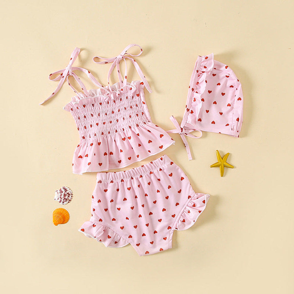 MyKids-USA® Arrival Girls’ Hearts Pattern Swimwear Set