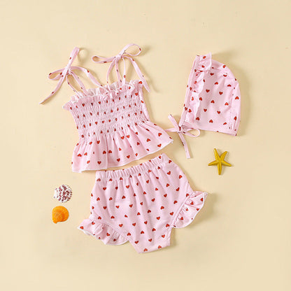 MyKids-USA® Arrival Girls’ Hearts Pattern Swimwear Set