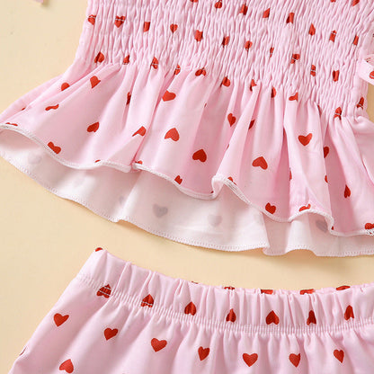 MyKids-USA® Arrival Girls’ Hearts Pattern Swimwear Set