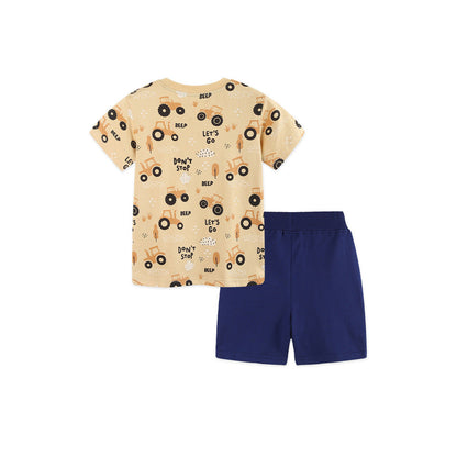 MyKids-USA® Arrival Summer Baby Kids Boys Short Sleeves Cartoon Letters Pattern T-shirt and Shorts Clothing Set